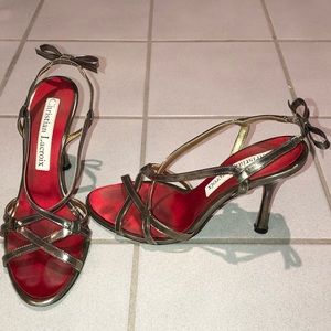Christian Lacroix strappy silver sandals - WOW